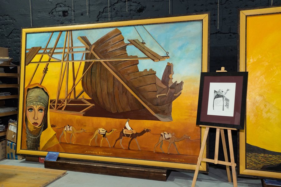 Картина «Корабль в песках» Фёдора Конюхова, 2019